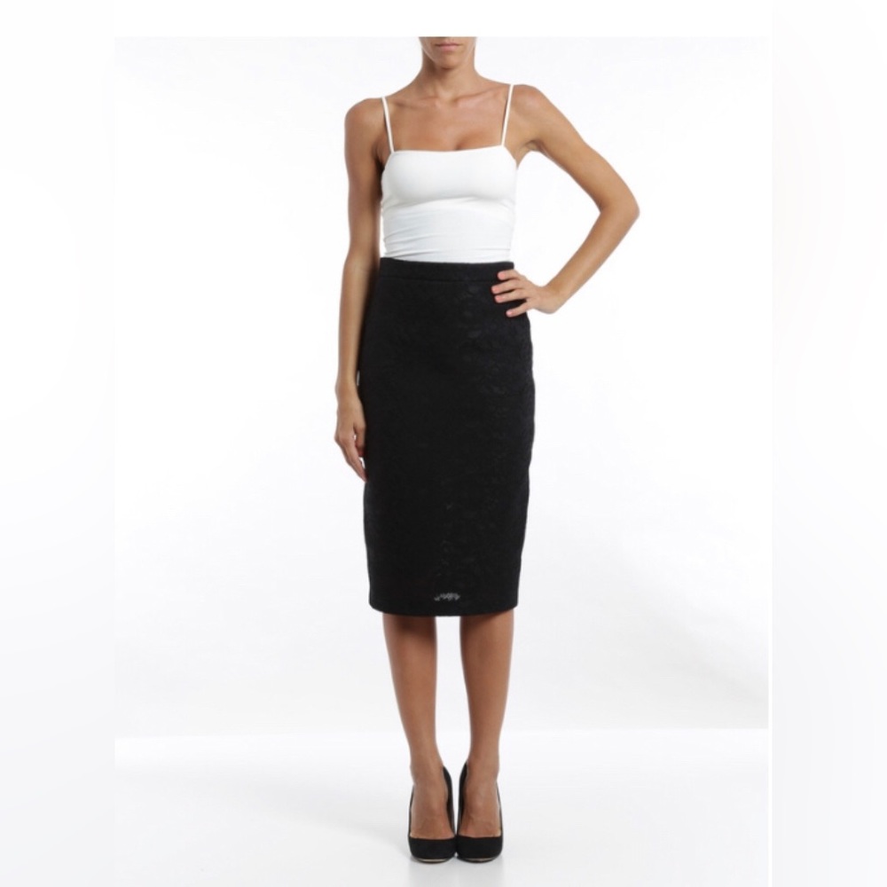NWT Givenchy Black Lace Pencil Skirt Sz US8
